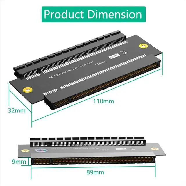 Alt view image 2 of 3 - PCI-E X16 Female to Female Adapter Connector PCI Express 3.0 16X to 16X Extender Riser Converter PCB Board Design