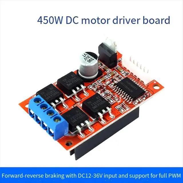 Alt view image 3 of 3 - 450W 20A H Bridge DC Motor Speed Controller Driver Module DC 12-36V PWM Control Switch Forward Reverse for
