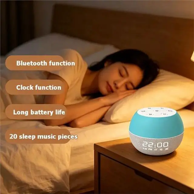 Alt view image 2 of 3 - IDUD White Noise Sleep Device Bluetooth Speaker 20 Soothing Sound Effects Ambient Light Built-In Sunrise Alarm Clock