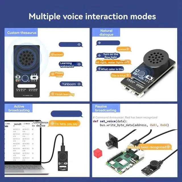 Alt view image 3 of 3 - AI Voice Recognition Module for ROS Robot CI1302 Serial Port Sound Sensor Recognition Broadcast Model Training
