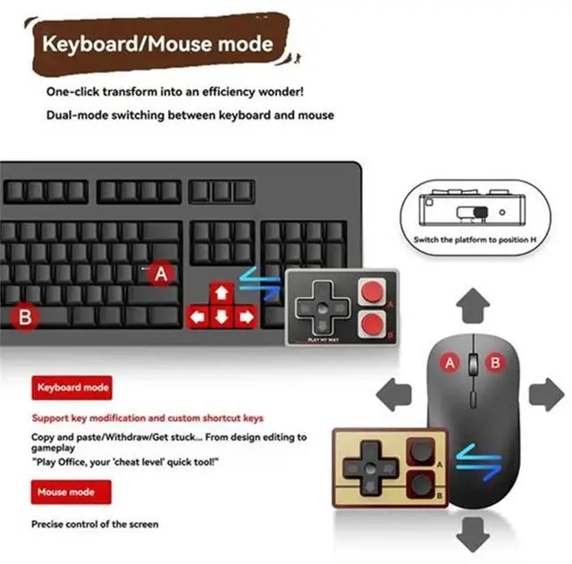 Main image of Bluetooth Multi-Function Gamepads Pocket Mini Controller Joystick Short Video Remote Control for PC Simulation Game