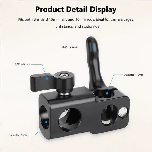 Alt view image 3 of 3 - 15Mm Rod Clamp To 5/8" Baby Pin Light Stand Mount