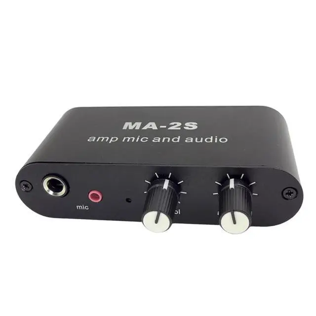 Alt view image 2 of 3 - 3.5mm Condenser Microphone Amplifier Headphone Amplifier Music Audio Preamplifier Mixing Board MA-2S