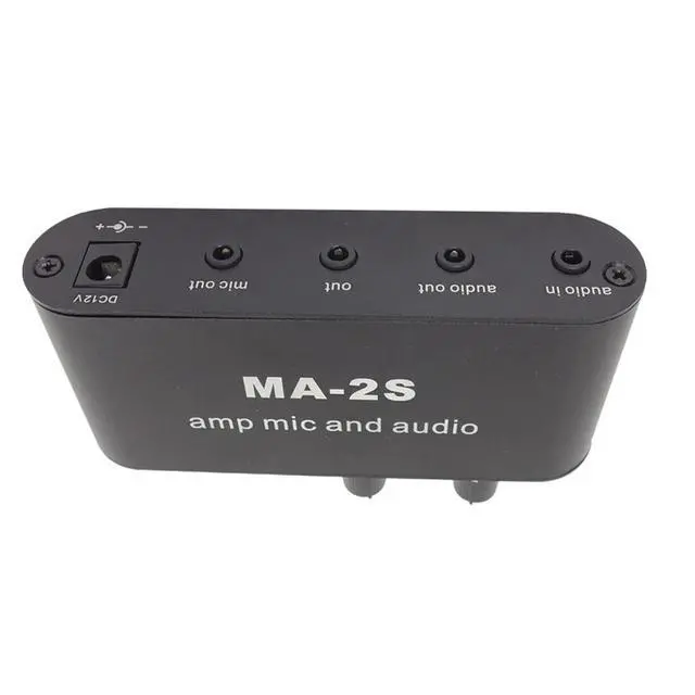 Alt view image 3 of 3 - 3.5mm Condenser Microphone Amplifier Headphone Amplifier Music Audio Preamplifier Mixing Board MA-2S