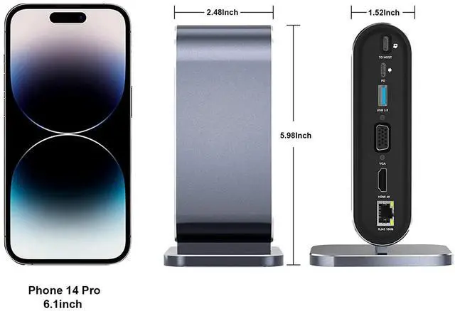 Main image of 12-In-1 USB C Docking Station USB C Hub Dock Laptop Display Docking Station USB 3.0 Adapter for Computer