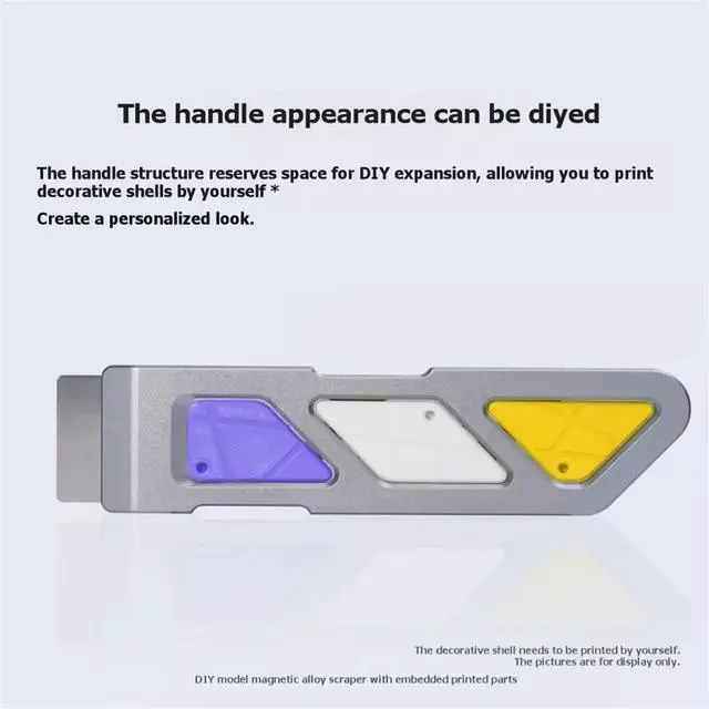 Alt view image 2 of 3 - Universal Magnetic Spatula for Bambuc Lab X2D/P2S, Easy and Safe Part Removal, DIY Handle, 3D Printer Accessory.