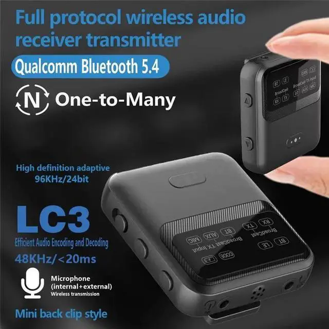 Alt view image 2 of 3 - Audio Receiver Transmitter Audio Adapter Audio Adapter Stereo Music With Mic