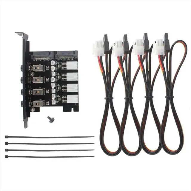 Alt view image 3 of 3 - Dual Channel Hard Drive Controller Power Saving PCI Expansion Card with SATA Cable Enhances PC Performance