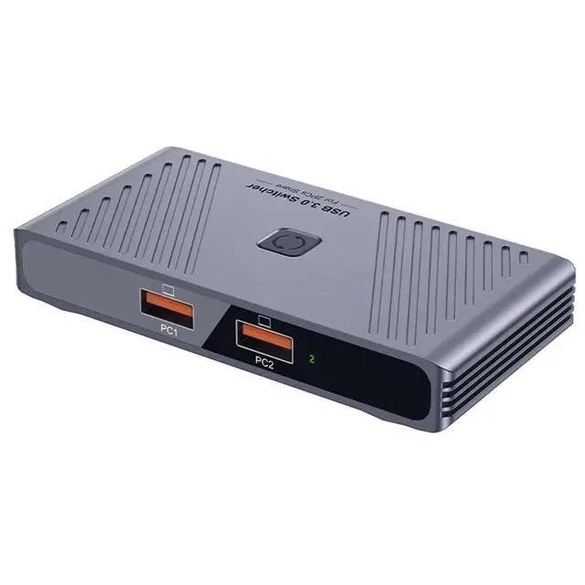 Alt view image 3 of 3 - USB 3.0 Switch 2 Computers Sharing 4 USB Devices One-Button Switcher for Keyboard Mouse Printer USB Hub for PC