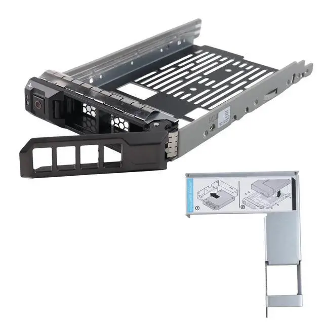 Alt view image 2 of 3 - 3.5 Inch Hard Drive Tray for PowerEdge Servers - with 2.5 Inch HDD Adapter NVMe SSD SAS SATA Bracket