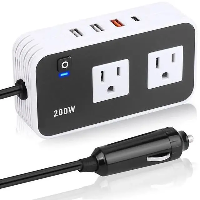 Main image of Car Laptop US Plug, 200W Automotive Power Inverter, 110V Ac Automotive Adapter Plug Socket Converter