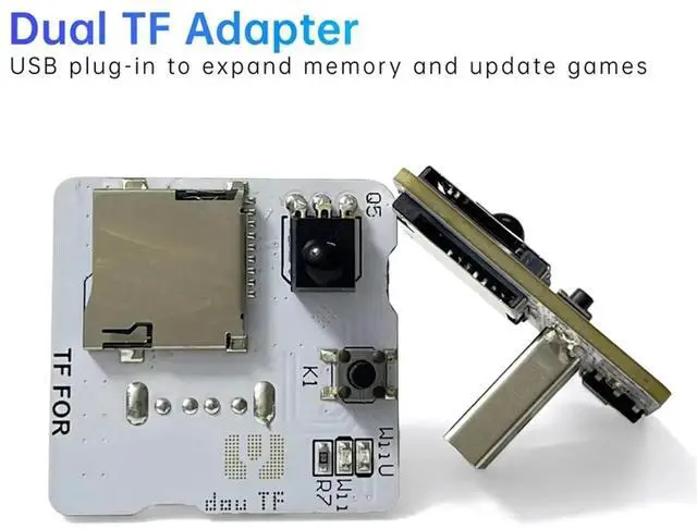 Main image of Dual TF Adapter for for Console Button Switch USB Plug-in to Expand Memory Update Games Accessories
