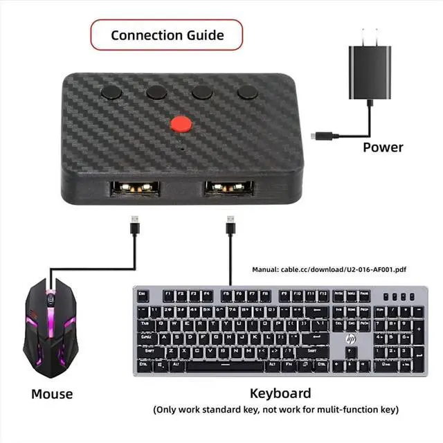 Main image of USB Keyboard and Mouse Bluetooth 5.3 Adapter USB Wired Keyboard Mouse to Bluetooth Converter