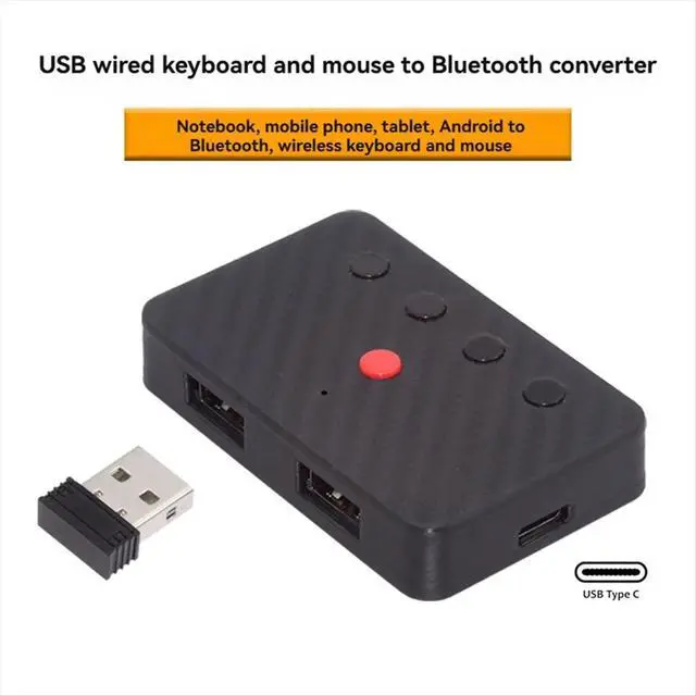 Alt view image 3 of 3 - USB Keyboard and Mouse Bluetooth 5.3 Adapter USB Wired Keyboard Mouse to Bluetooth Converter