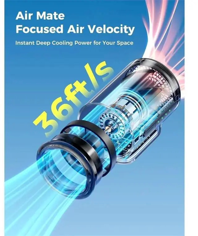 Main image of Powerful USB C Phone Fan,17000 RPM High Speed,4 Speed Mini Cell Phone Fan Attachment for Travel,Gifts for Women