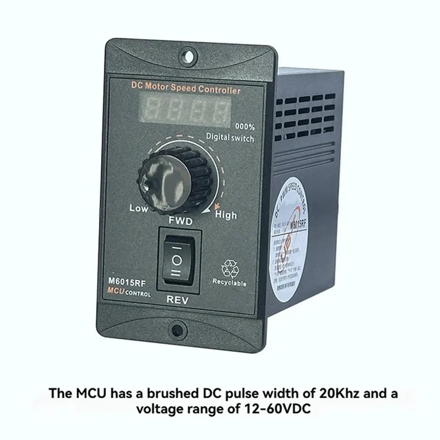 Alt view image 2 of 3 - DC 12-60V 15A PWM Motor Speed Controller Multifunctional Motor Speed Regulator Controller Display Speed Percentage