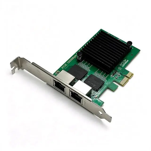 Alt view image 3 of 3 - PCIe X1 2Port Gigabit Network Card 82571 Chip Server Industrial Control RJ45Network Card Soft Routing NAS for Desktop PC