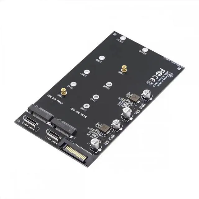 Alt view image 3 of 3 - SFF-8611 SFF-8612 Oculink to Dual M.2 NVME NGFF M-Key PCIe SSD 2280 22110mm Adapter for Mainboard