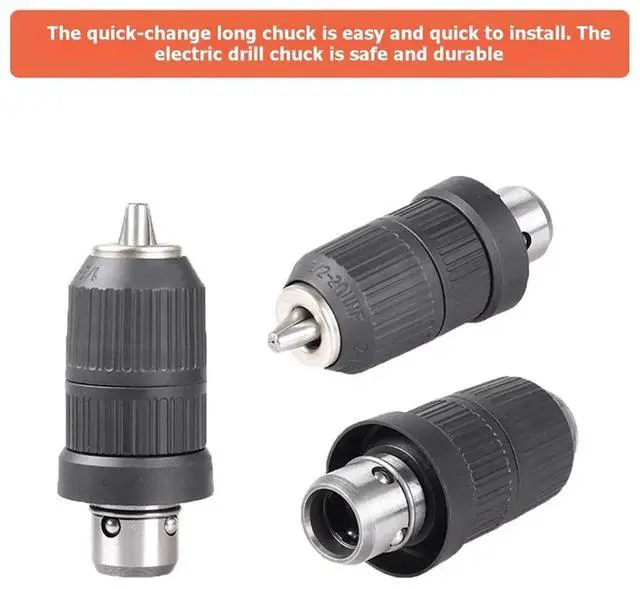 Alt view image 2 of 3 - 2.0 to 13mm Keyless Drill Chuck Converter Long Chuck Adapter for GBH2-26DFR GBH2-28DFV 4-32DFR Electric Hammer Drill