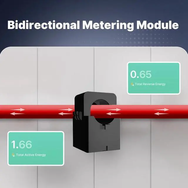 Alt view image 2 of 3 - Tuya Zigbee Smart 1-Phase Power Meter 100A Monitoring Module Bidirectional with Current Transformer Sensor Clamp