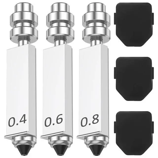 Alt view image 3 of 3 - 6Pcs Integrated Hotend Nozzle for X Combo 0.4 0.6 0.8mm Hardened Steel Anti-Leakage Metal High Speed 3D Printer