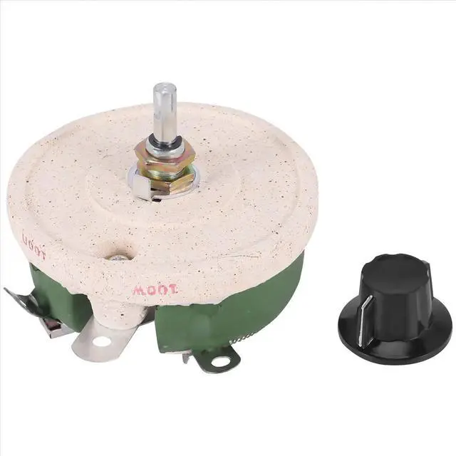 Alt view image 3 of 3 - 100W 100 Ohm Ceramic Wirewound Potentiometer Rotary Resistor Rheostat