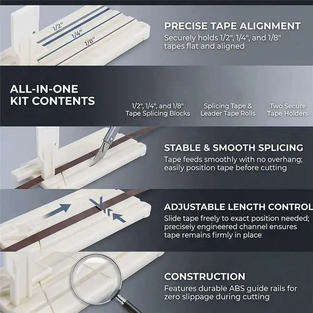 Main image of For Revoxsonido 0.25 10 Inch Tape Splicing Open Reel Audio Splicing Block with Full Rail Connection Plate Leader Tape
