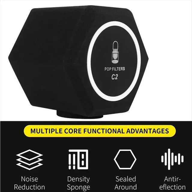 Alt view image 2 of 3 - C2 Microphone -Filter Wind Shield Acoustic for Record Studios Mic Sound-Absorbing Foam Vocal Isolation Ball