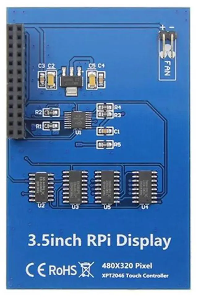 Alt view image 2 of 3 - 3.5 Inch Touch Screen Module SPI 480X320 With 5V Fan Interface Resistive Touch Screen For Raspberry Pi 3B+/4B-AAAE