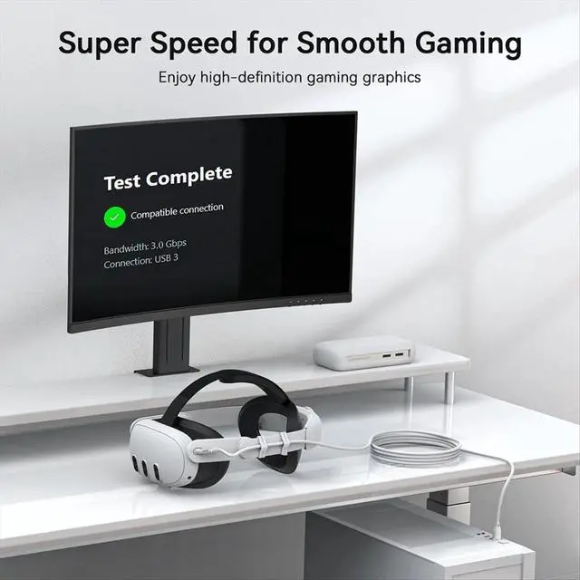 Alt view image 3 of 3 - VR Link Cable Type-C USB 18W Rechargeable Fast Charging Cable for 3/3S/2/Pro/PICO4/Pro/Ultra