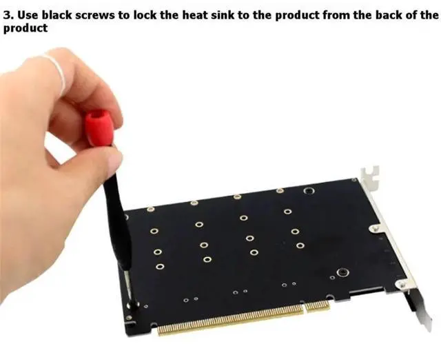 Alt view image 2 of 3 - 2Pcs NVMe M.2 MKEY SSD Array Expansion Adapter Card PCIe Split Card Heatsink for Speeding Up