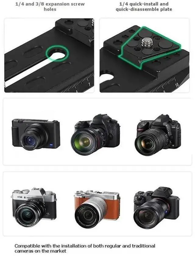 Alt view image 3 of 3 - Gimbal Quick Release Plate For Zhiyun Handheld Stabilizer Extension Plate V Mount Arca Clamp Camera Baseplate