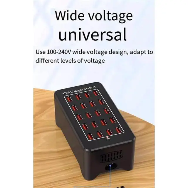 Alt view image 3 of 3 - USB 20 Ports HUB 100W Universal Wall Desktop Fast Charging Station Dock For Mobile Phone Power Adapter Durable EU P