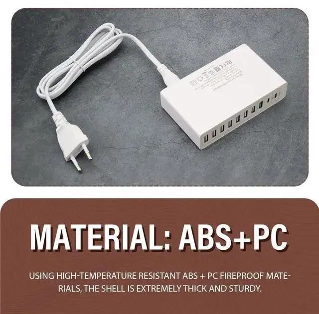 Alt view image 3 of 6 - For USB Station 65W 10 Port Desktop Fast Charging Solution For Smart Phones Tablets Laptops For Multiple Devices