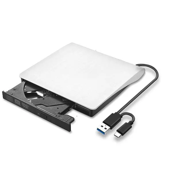 Alt view image 2 of 3 - USB 3.0 SATA External DVD CD-ROM RW Drive Enclosure 5Gbps High-Speed 12.7mm Optical Drive Case for Laptop Desktop White