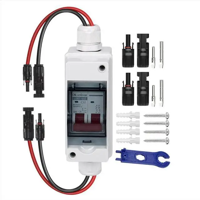 Alt view image 2 of 3 - Solar Disconnect Switch Photovoltaic PV Combiner Box 400V DC Circuit Breaker IP65 Waterproof 16A