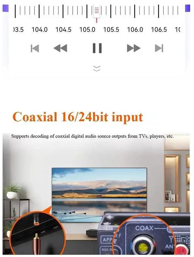 Main image of HIFI Audio Decoder Bluetooth5.3 Audio Receiver 24bit 48KHz Lossless Decoding USB PlaybackBuilt-in OPA2134 OpAmp FM Radio