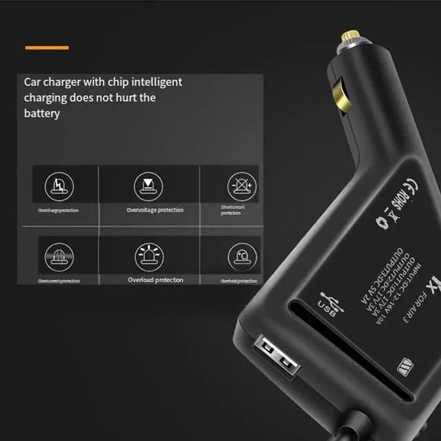 Alt view image 2 of 3 - Fast Charging Car Charger for Mini 4 Pro/Mini 3 Pro USB Dual Adapter with Safety Features for RC Drones