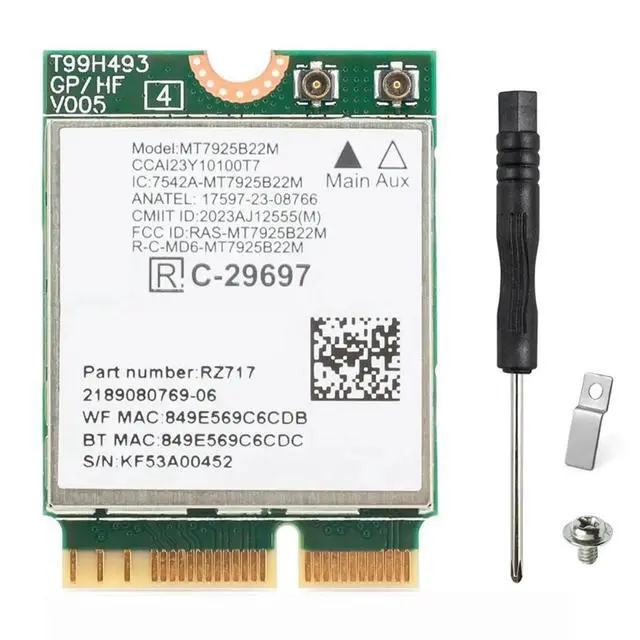 Alt view image 3 of 3 - MT7925 7 Card Bluetooth 5.4 Tri-Band 6500Mbps 802.11be Laptop Network Adapter for Laptop 11 Linux