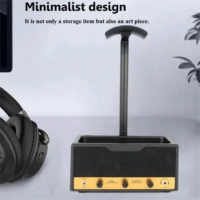 Alt view image 2 of 3 - Multifunctional Headphone Stand with Storage, Wide Curved Gaming Headset Holder for Desk,Stable Headphone Display