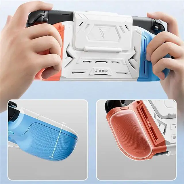 Alt view image 2 of 3 - For Switch 2 Game Console TPU Protective Case Ergonomic Grip Holder with Stand & Game Card Slot Protective Cover