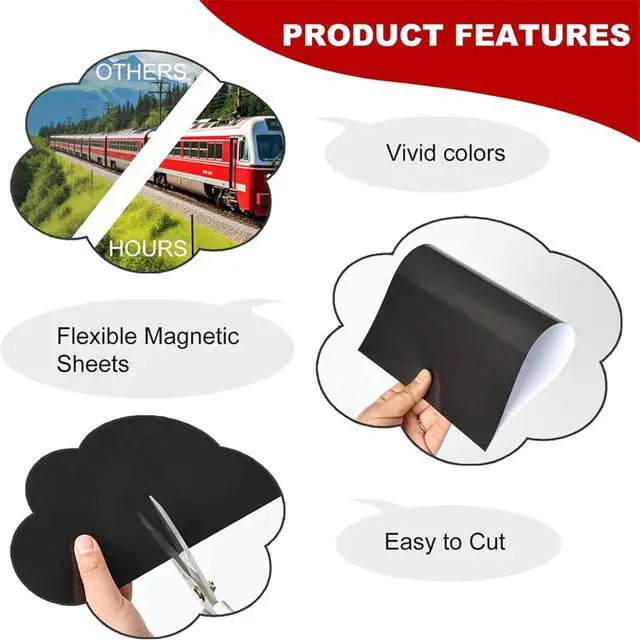 Alt view image 3 of 3 - Printable Magnetic Sheets, 8.5x 11inch, 10Pack Glossy Magnet Printer Paper for Inkjet, Magnetic Printer Paper for Fridge