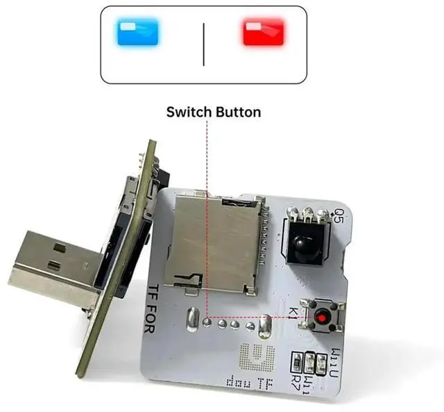 Main image of Dual TF Adapter for for Console Button Switch USB Plug-in to Expand Memory Update Games Accessories