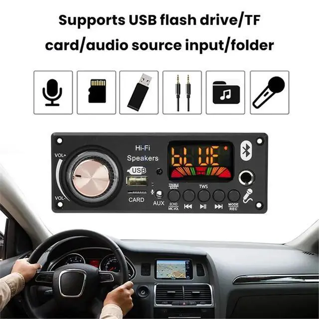 Alt view image 2 of 3 - MP3 Decoding Board Car Audio Decoding Board TPA3116D2 Amplifier 2x50W+100W BT 5.3 for Car Audio