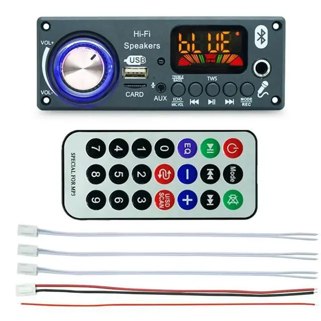 Alt view image 3 of 3 - MP3 Decoding Board Car Audio Decoding Board TPA3116D2 Amplifier 2x50W+100W BT 5.3 for Car Audio