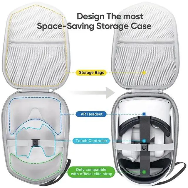Main image of Hard Carrying Case for Basic/Elite VR Gaming Headset and Touch Controller Accessories