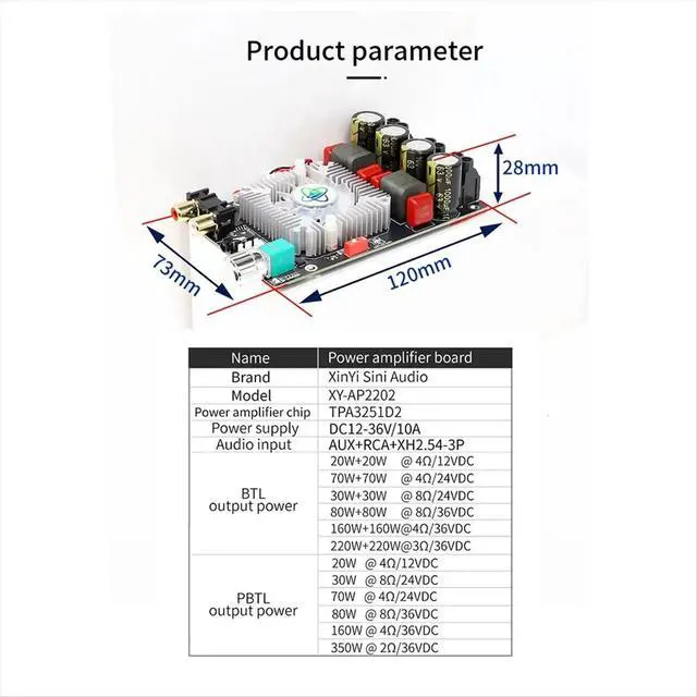 Alt view image 2 of 3 - TPA3251 HiFi Digital Amplifier Board 220WX2 Bridge 350W Audio AMP Stereo Digital Power Amplifier Board Module A