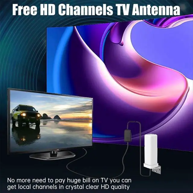Alt view image 3 of 3 - 4K Digital TV Antenna 35dBi Outdoor Free HDTV Channel 6000 Miles Long Range Signal Amplifier for ATSC/DVB-T/DMB-T/ISDB-T