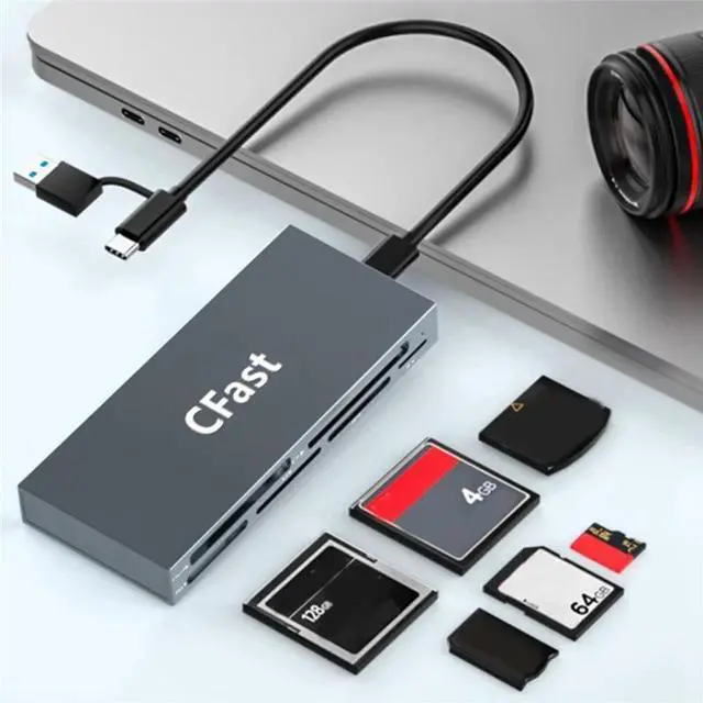 Main image of Simultaneous Read USB C For Cfast 2.0 6 In 1 Card Reader For Cfast/CF MS/SD TF/XD Memory Cards