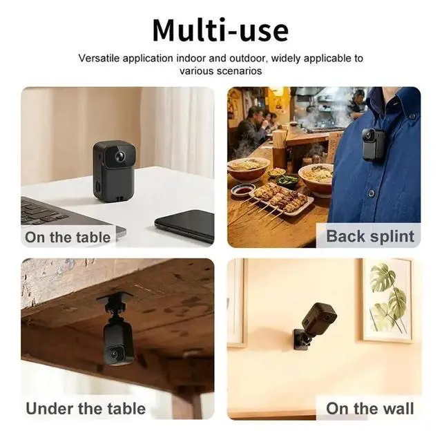 Alt view image 3 of 6 - IDUD MD39 HD Mini Camera Outdoor Sports Action Cam Wearable Body Recorder Night Vision 120° Wide Angle Lens